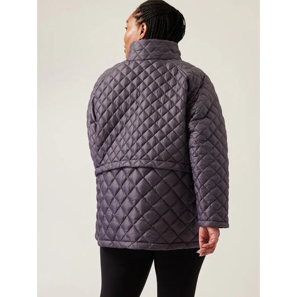 Athleta Whisper Featherless Puffer Jacket Dusk Violet Plus Size 3X - Picture 3 of 13